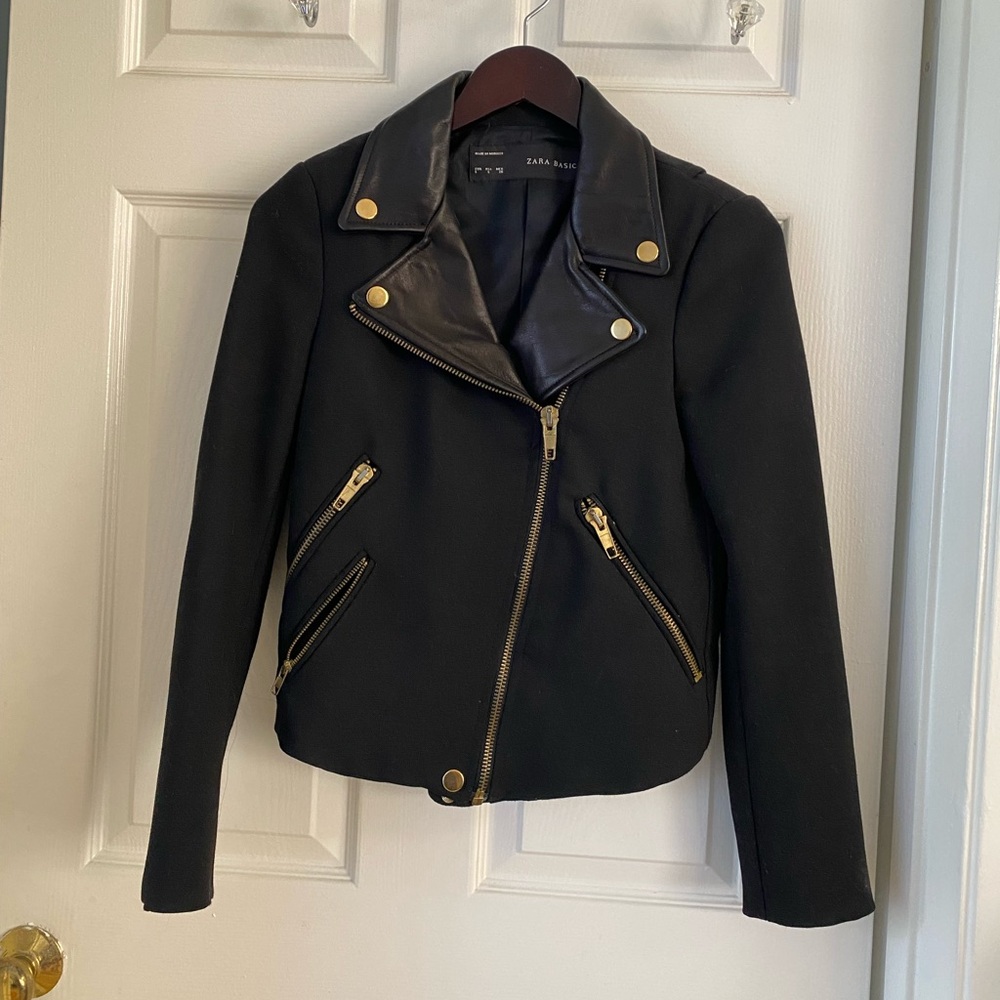 Zara unique moto jacket size small